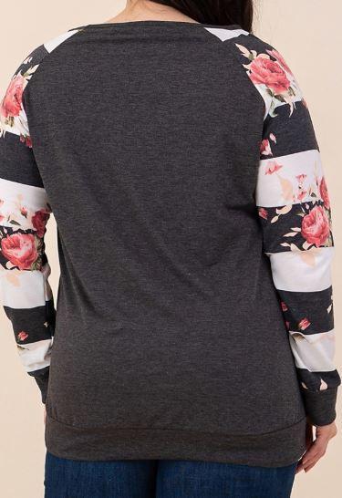 French Terry Floral Stripe - gkbrandclothing