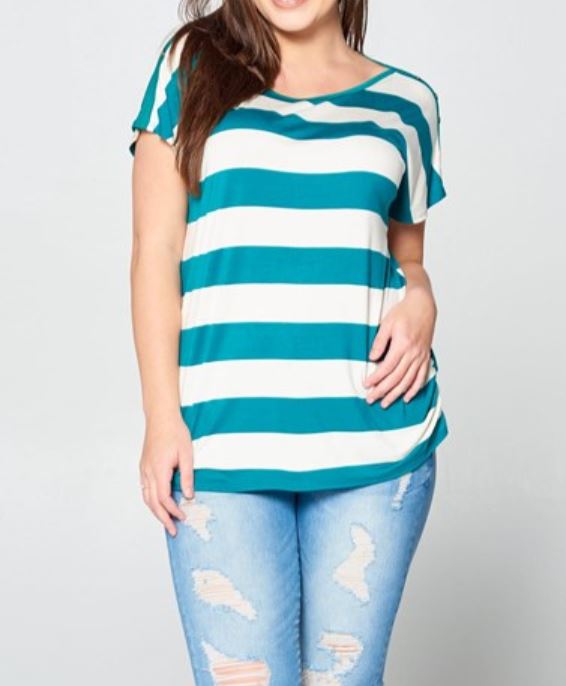 PLUS - Striped Jersey Top - gkbrandclothing