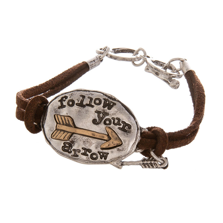 Faux Leather Bracelet with Arrow - gkbrandclothing