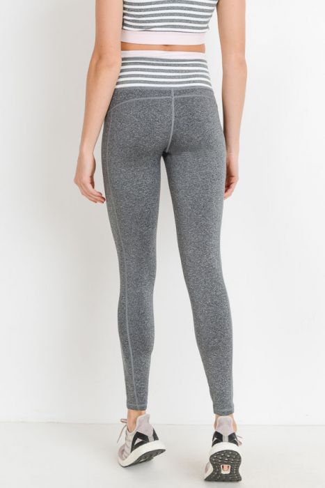 Highwaist Grey Stripe Leggings - gkbrandclothing