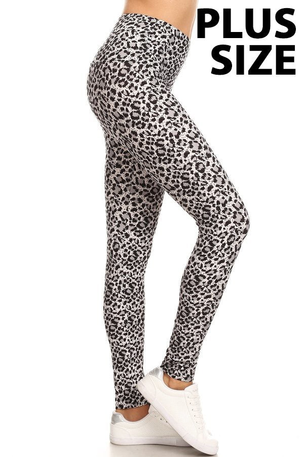 PLUS Leopard Print Leggings - gkbrandclothing